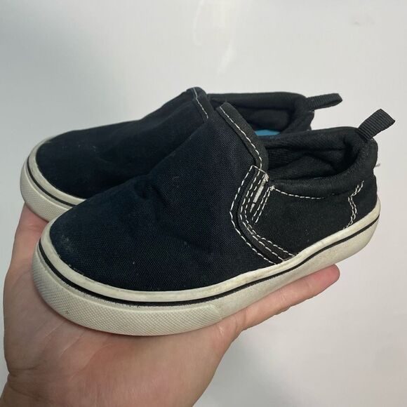 5 for $25🔥Wonder Nation Black Slip-On Sneakers Kids Size 7 - Picture 1 of 8